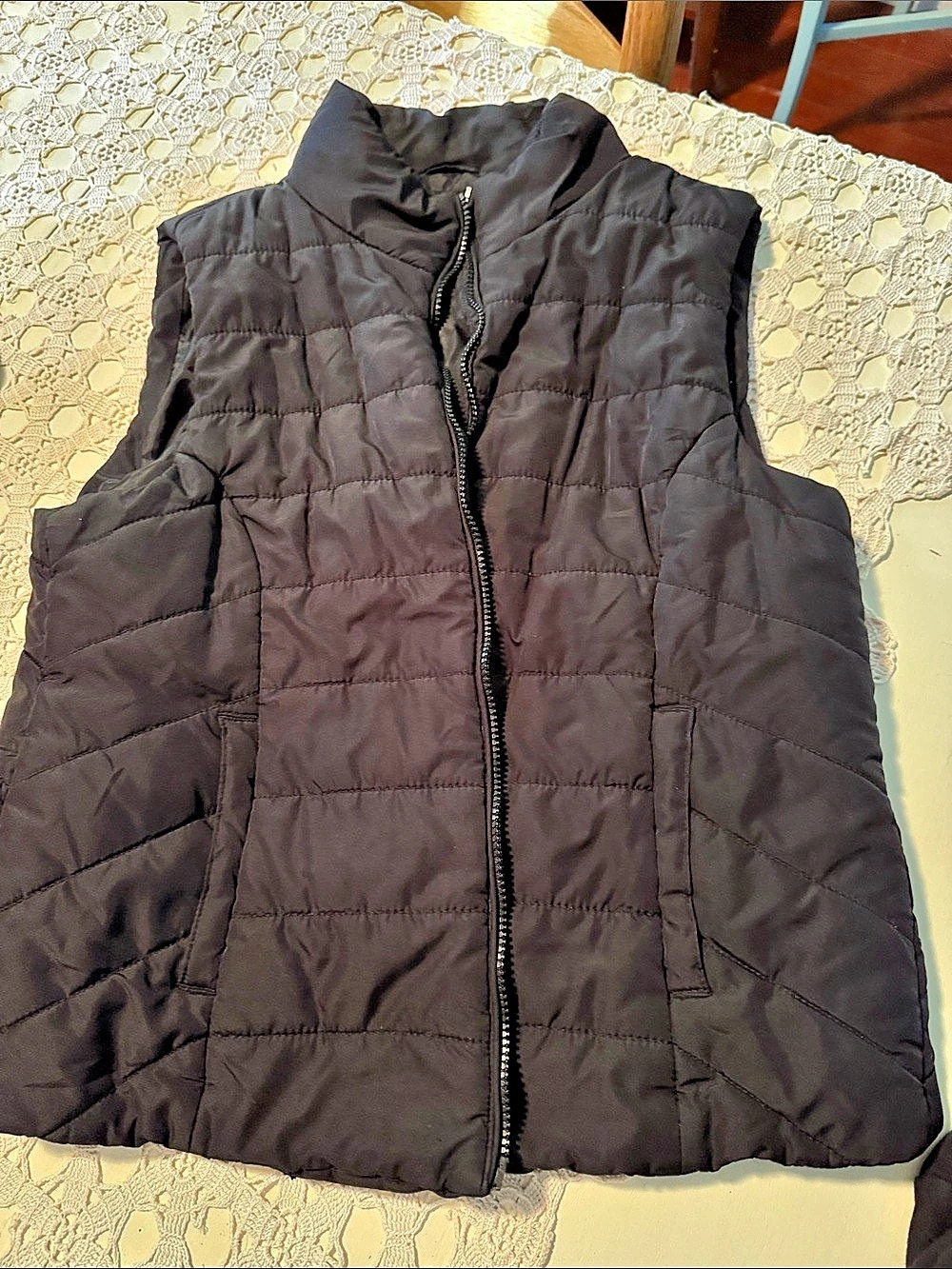 Aeropostale Quilted Puffer Vest Black Size XL